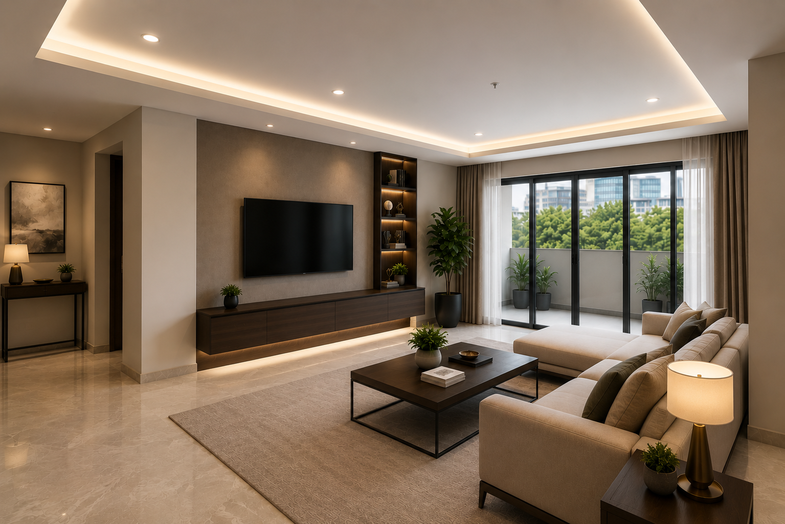 Elegant Living Room Setup After